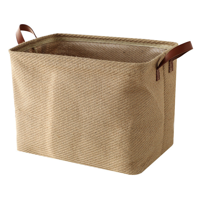 Storage Basket Jute Fabric Foldable Storage Box - Nook&Nuzzle
