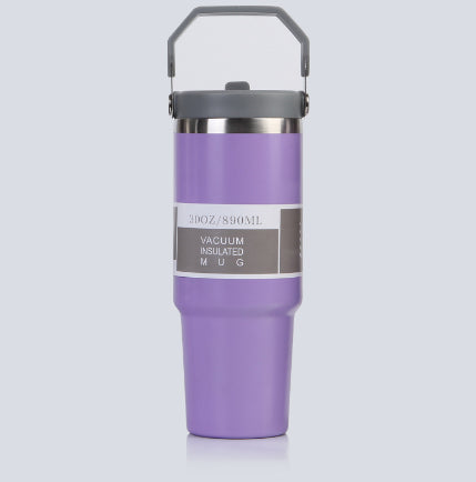 Insulated Stainless Steel Travel Tumbler with Handle – Portable Car Cup, Coffee Mug & Sports Water Bottle