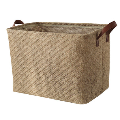 Storage Basket Jute Fabric Foldable Storage Box - Nook&Nuzzle