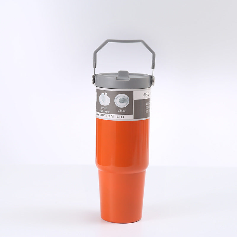 Insulated Stainless Steel Travel Tumbler with Handle – Portable Car Cup, Coffee Mug & Sports Water Bottle